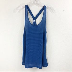 GapFit Blue Striped Tank Top Medium